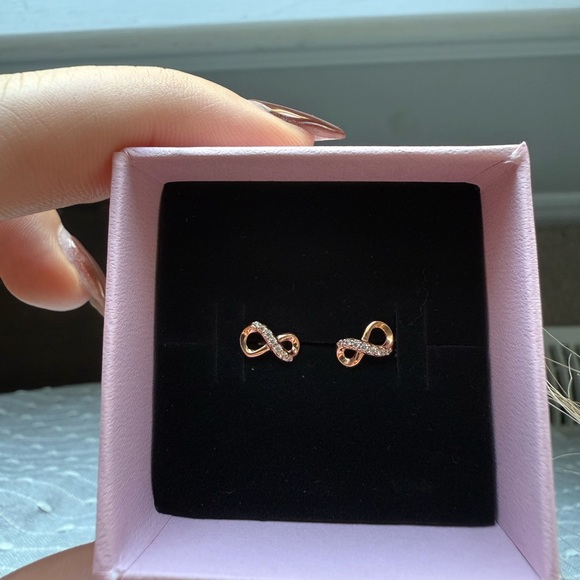 Pandora Rose Gold Infinity Earrings - Picture 2 of 5
